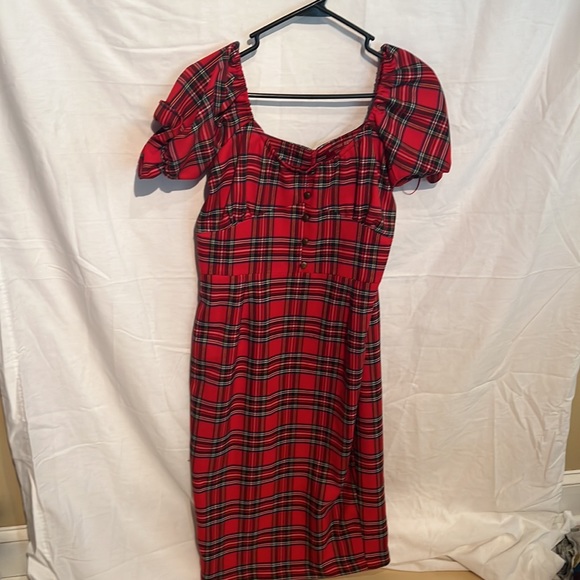 British retro 'Ruby Rae' Royal Stewart 50s Style Pencil Dress - 14 - Picture 4 of 7